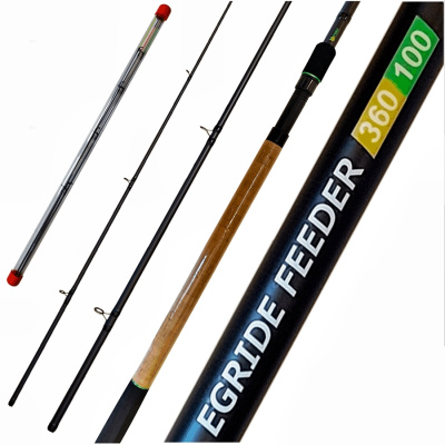 Удилище фидерное "EGRIDE FEEDER" FISH CRYSTAL , тест до 100 г, 3,60 м, 3+3 tips