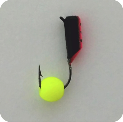 Безнасадка 2,5 красный+чёрный, неоновый шар, 0,5гр. желтый