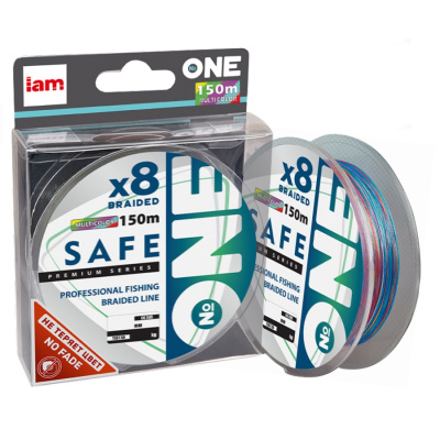 Плетеный шнур №ONE SAFE Х8 150 (multicolor) d0.15 Плетеный шнур №ONE SAFE Х8 150 (multicolor) d0.15