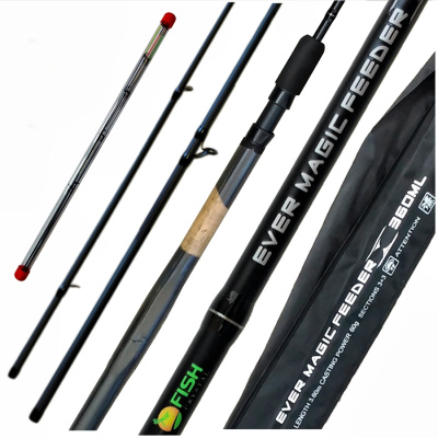 Удилище фидерное "EVER MAGIC FEEDER" FISH CRYSTAL , тест до 60 г, 3.60 м, 3+3 tips