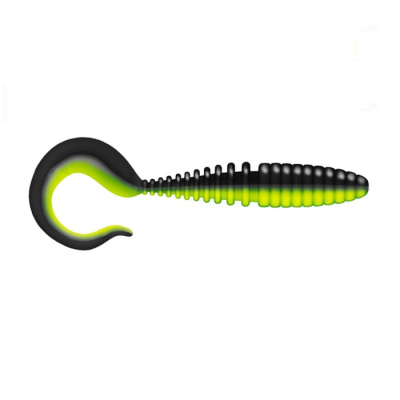 Приманка ZUB-TWIST 150мм(5,9")-4шт, (цвет 033) черный верх-желтый низ