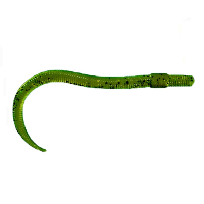 Приманка ZUB-WORM 100мм(4")-5шт, (цвет 505) зеленый с блестками