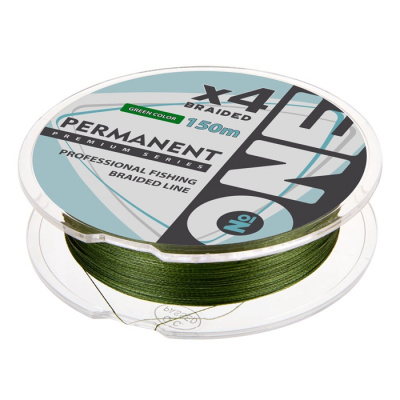 Плетеная леска №ONE PERMANENT Х4-150 (green) d0.20 Плетеная леска №ONE PERMANENT Х4-150 (green) d0.20