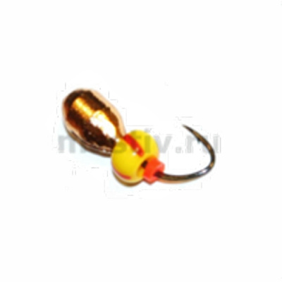 Капля 5 отверстие медь, бисер, 1,8гр.