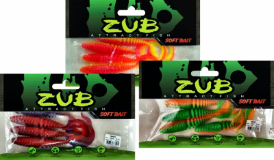 Приманка ZUB-TWIST 150мм(5,9")-4шт, (цвет 033) черный верх-желтый низ