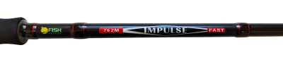 Удилище спиннинговое "IMPULSE" FISH CRYSTAL , 2 секции, полая верш, длина 2.25 м, тест 5-21 г