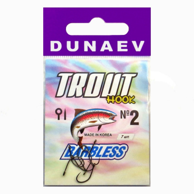Крючок Dunaev Trout Barbless #2 (упак. 7 шт)