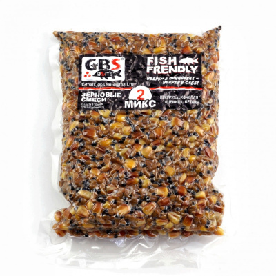 Зерновая смесь GBS Baits № 2 Фасовка 1 кг (Кукуруза, конопля, пшеница) Зерновая смесь GBS Baits № 2 Фасовка 1 кг (Кукуруза, конопля, пшеница)