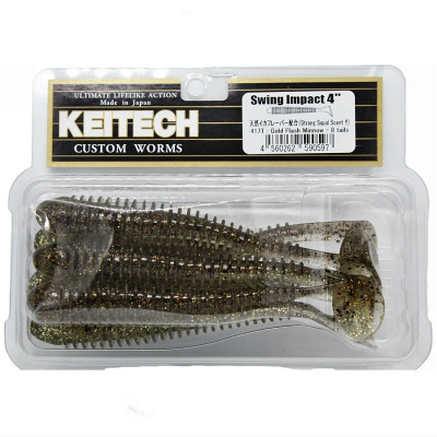 Приманка силиконовая Keitech Swing Impact 4" #417 Gold Flash Minnow Приманка силиконовая Keitech Swing Impact 4" #417 Gold Flash Minnow