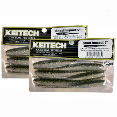 Приманка силиконовая Keitech Shad Impact 5" #417 Gold Flash Minnow Приманка силиконовая Keitech Shad Impact 5" #417 Gold Flash Minnow