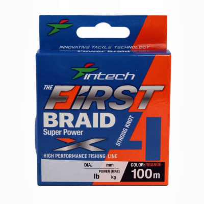 Шнур плетеный Intech First Braid X4 Orange 100m (#0.8 / 0.148mm (12lb / 5.45kg)) Шнур плетеный Intech First Braid X4 Orange 100m (#0.8 / 0.148mm (12lb / 5.45kg))