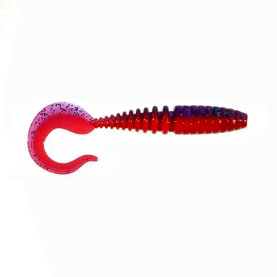 Приманка ZUB-TWIST  75мм(3")-6шт, (цвет 021) фиолетовый верх-красный низ Приманка ZUB-TWIST  75мм(3")-6шт, (цвет 021) фиолетовый верх-красный низ