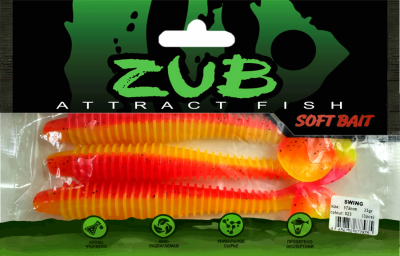 Приманка ZUB-SWING 172мм(6,8")-3шт, (цвет 023) розовый верх - желтый низ Приманка ZUB-SWING 172мм(6,8")-3шт, (цвет 023) розовый верх - желтый низ