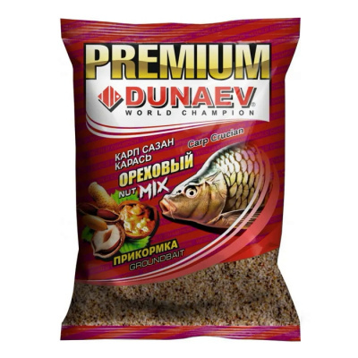 Прикормка "DUNAEV-PREMIUM" 1кг Карп-Сазан Ореховый Микс