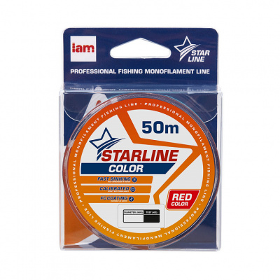Монофильная леска STARLINE  50m (red) d0.181 Монофильная леска STARLINE  50m (red) d0.181