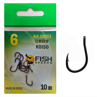 Крючок KOISO-RING №6 с ушком, покрытие BN (10 шт) Крючок KOISO-RING №6 с ушком, покрытие BN (10 шт)