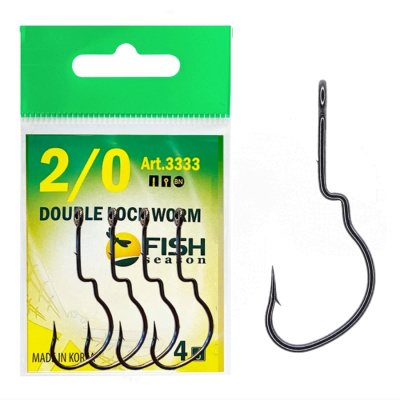 Крючок офсетный FS DOUBLE LOCK WORM, №2/0, покрытие BN (4 шт) Крючок офсетный FS DOUBLE LOCK WORM, №2/0, покрытие BN (4 шт)