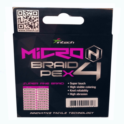 Шнур плетеный Intech MicroN Plus PE x4 100m (#2.0 (35lb / 15.88kg)) Шнур плетеный Intech MicroN Plus PE x4 100m (#2.0 (35lb / 15.88kg))