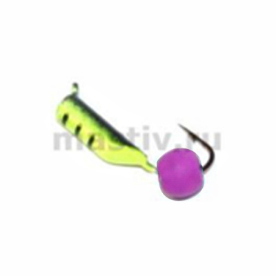 Безнасадка 2 жёлтый+чёрный, неоновый шар, 0,3гр. фиолетовый