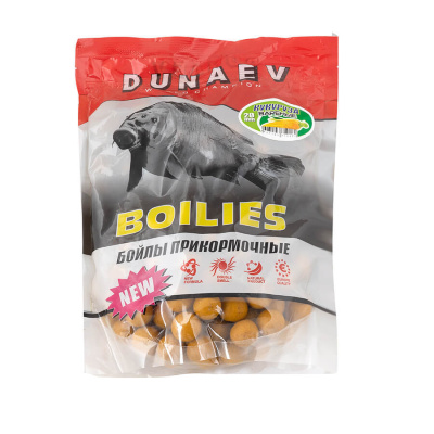 Бойлы DUNAEV Прикормочные Вареные 1кг, 20мм Кукуруза