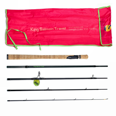 Удилище спиннинговое King Salmon Travel, 5 секции, длина 2,40 м, тест 10-45 г
