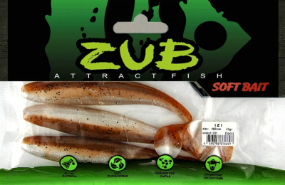 Приманка ZUB-IZI 185мм(7,3")-3шт, (цвет 031) карамель верх - натурал низ