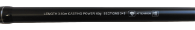 Удилище фидерное "EVER MAGIC FEEDER" FISH CRYSTAL , тест до 60 г, 3.60 м, 3+3 tips