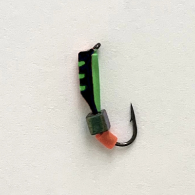 Столбик Хамелеон кубик 2,0 мм на крючке ЧЕРНО-ЗЕЛЕНЫЙ