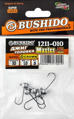 джиг-головка /BUSHIDO/   1,0гр. (кр.№10 CROWN) уп.5шт 1211-010 джиг-головка /BUSHIDO/   1,0гр. (кр.№10 CROWN) уп.5шт 1211-010