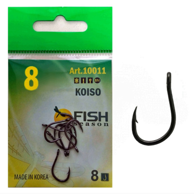 Крючок KOISO-RING №8 с ушком, покрытие BN (8 шт) Крючок KOISO-RING №8 с ушком, покрытие BN (8 шт)