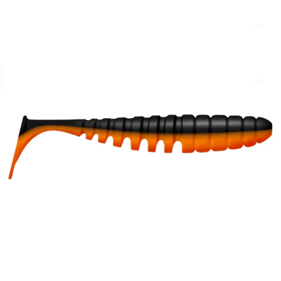 Приманка ZUB-SHAD 120мм(4,7")-5шт, (цвет 034) черный верх - оранжевый низ