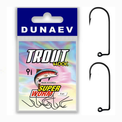 Крючок Dunaev Trout Super Worm # 8 (упак. 5 шт) Крючок Dunaev Trout Super Worm # 8 (упак. 5 шт)