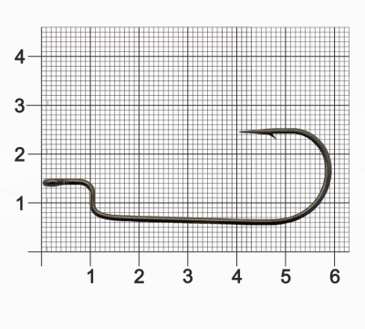 Крючок Dunaev Offset Worm 602 # 5/0 (упак. 5 шт)