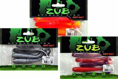 Приманка ZUB-SWING 117мм(4,6")-4шт, (Цвет 407)зеленый верх - желтый низ