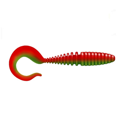Приманка ZUB-TWIST  75мм(3")-6шт, (цвет 035) красный верх-зеленый низ