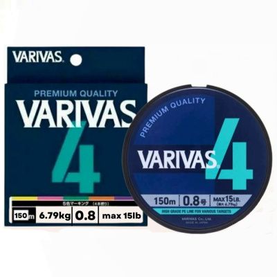 Плетеный шнур VARIVAS PE 4 150m 0.8 Marking Плетеный шнур VARIVAS PE 4 150m 0.8 Marking