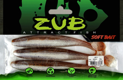 Приманка ZUB-IZI 208мм(8,2")-3шт, (цвет 031) карамель верх - натурал низ