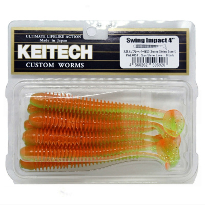 Приманка силиконовая Keitech Swing Impact 4" PAL #05 Sun Shine Lime Приманка силиконовая Keitech Swing Impact 4" PAL #05 Sun Shine Lime