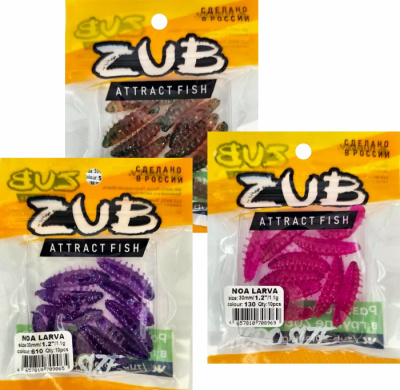 Приманка ZUB Noa Larva  30мм(1,2") -10шт, (цвет 502) голубой