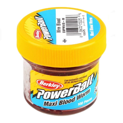 Приманка мягкая мотыль Berkley Powerbait Blood Worm Maxi Blood Red Приманка мягкая мотыль Berkley Powerbait Blood Worm Maxi Blood Red