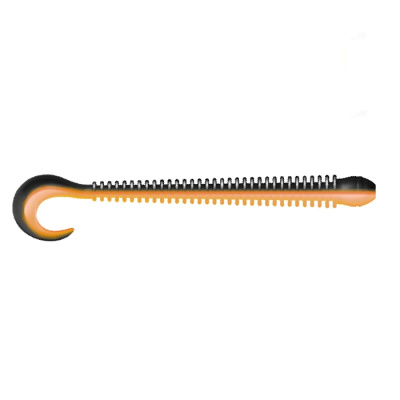 Приманка ZUB-WORM-ZANDER 135мм(5,3")-5шт, (цвет 034) черный верх-оранжевый низ