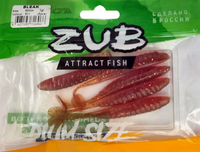 Приманка ZUB-BLEAK  90мм(3,5")-5шт, (цвет 911) машинное масло с блестками