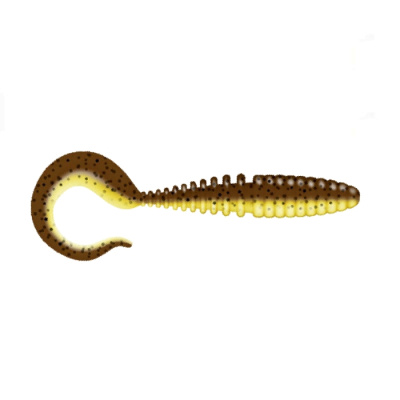 Приманка ZUB-TWIST  90мм(3,5")-5шт, (Цвет 409) машинное масло верх - желтый низ Приманка ZUB-TWIST  90мм(3,5")-5шт, (Цвет 409) машинное масло верх - желтый низ