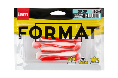 Силиконовая приманка FORMAT DROP  74mm (6шт.) цвет F02