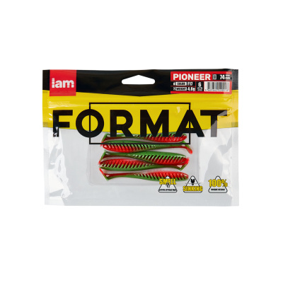 Силиконовая приманка FORMAT PIONEER 74mm (6шт.) цвет F17n Силиконовая приманка FORMAT PIONEER 74mm (6шт.) цвет F17n