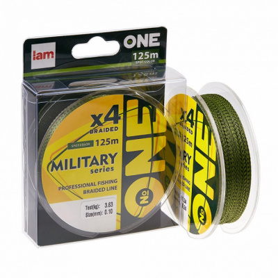 Плетеная леска №ONE MILITARY Х4-125 (spot color) d0.14 Плетеная леска №ONE MILITARY Х4-125 (spot color) d0.14