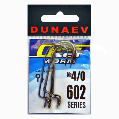 Крючок Dunaev Offset Worm 602 # 4/0 (упак. 5 шт)