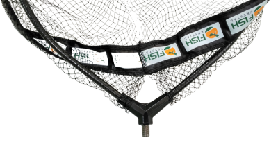 Голова для подсачека 40 х 35 х 27см (Д х Ш х Г), сетка леска, ячейка 7 мм, рамка карбон.вес 125 гр.