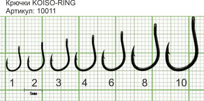 Крючок KOISO-RING №6 с ушком, покрытие BN (10 шт) Крючок KOISO-RING №6 с ушком, покрытие BN (10 шт)