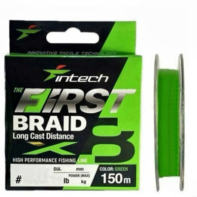 Шнур плетеный Intech First Braid X8 Green 150m (#1.0 / 0.165mm (15lb / 6.81kg)) Шнур плетеный Intech First Braid X8 Green 150m (#1.0 / 0.165mm (15lb / 6.81kg))